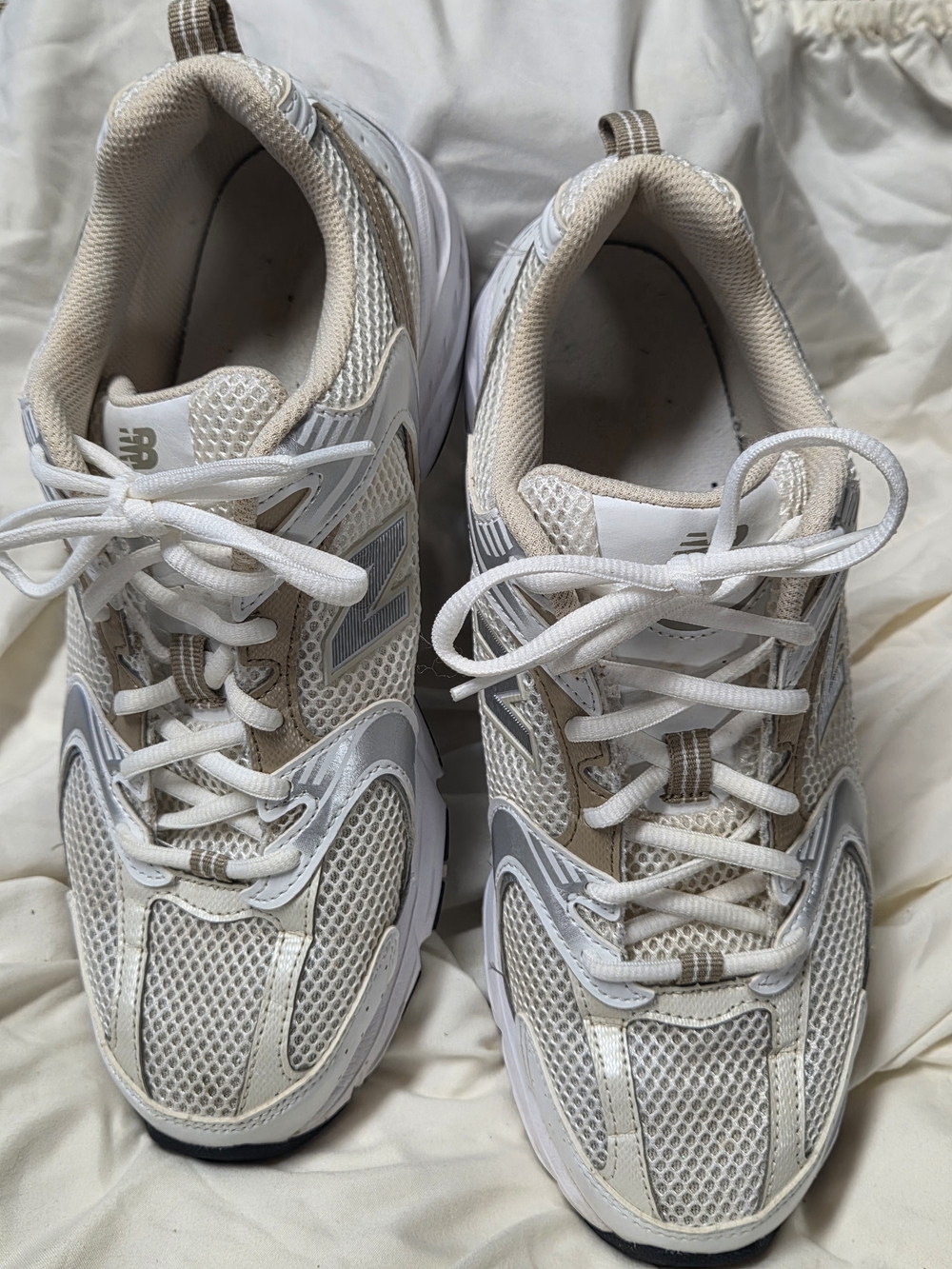 New Balance 530 White and Beige Mesh Athletic Running Men's Sneakers Unisex